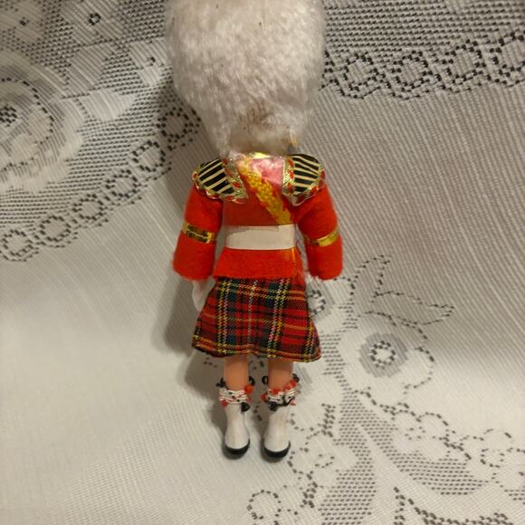 Vintage 60's Sleeping Eyes Scottish Celluloid Doll Christmas  Ornament - FLAW - Picture 2 of 2